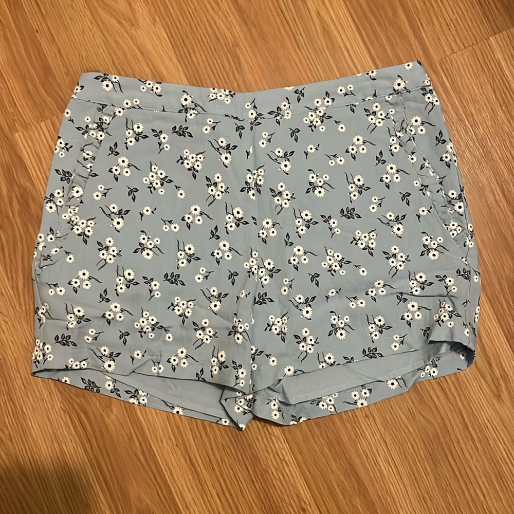 Baby blue floral shorts